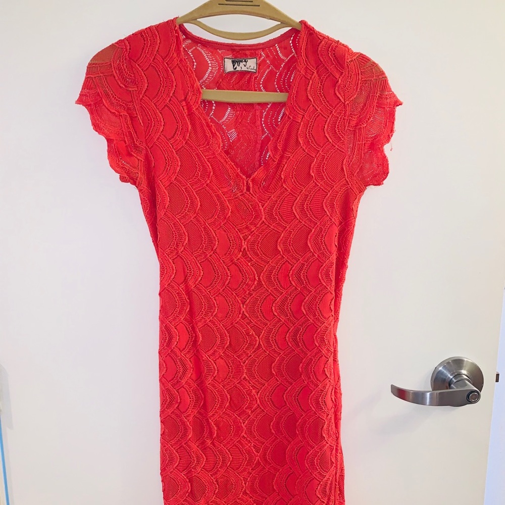 Nightcap Hot Pink Lace Mini Dress